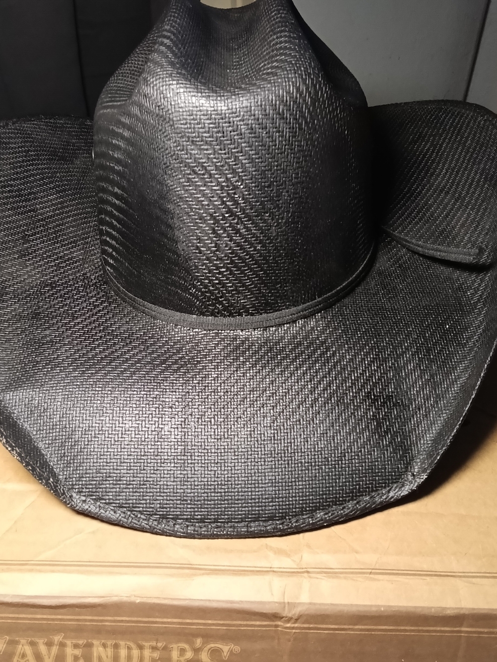 Twister Black Woven Straw Cowboy Hat